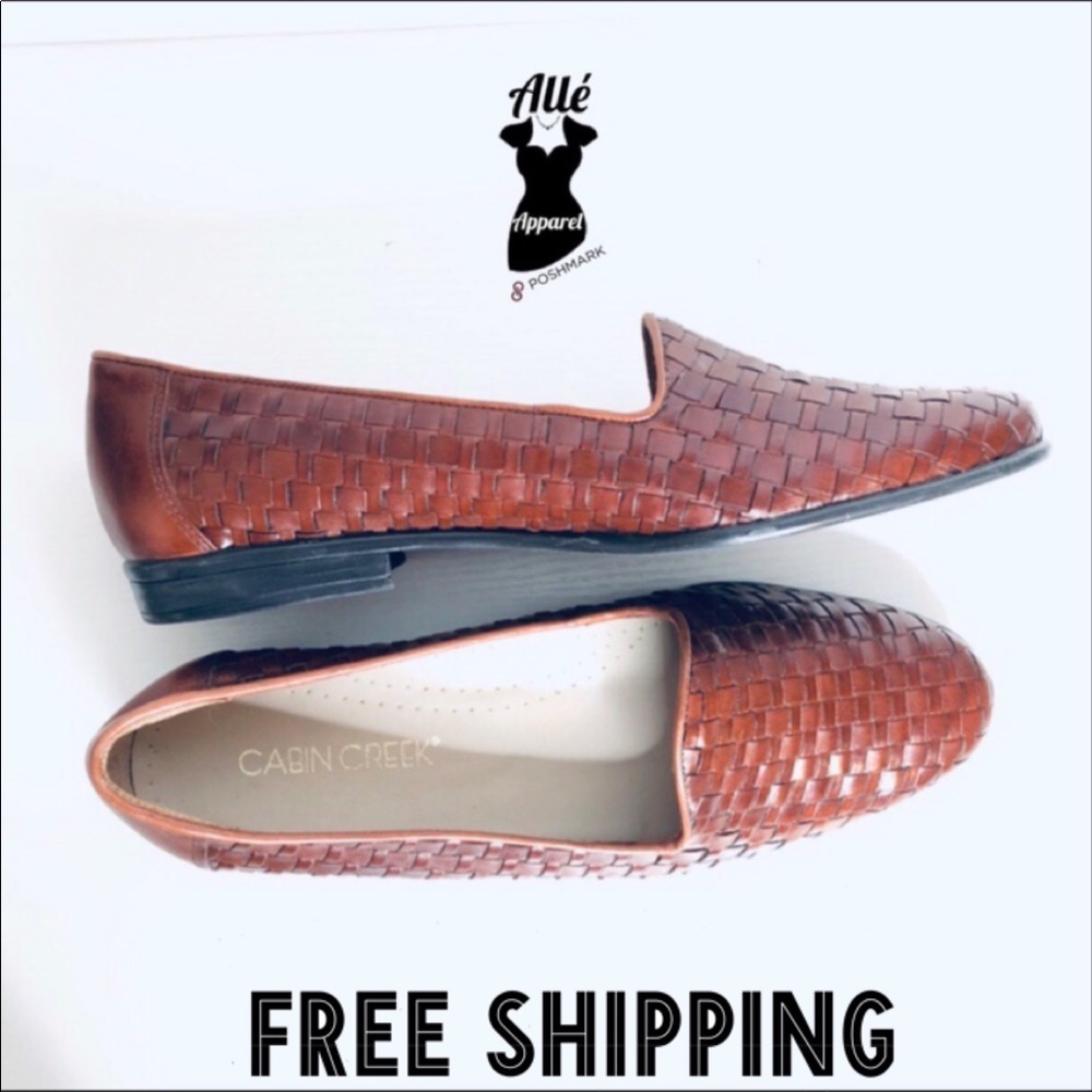 Woven Leather Loafers Shoes